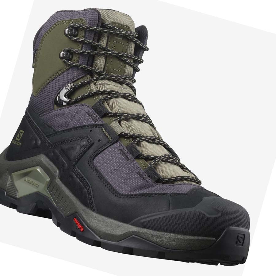 Tenis Senderismo Salomon QUEST ELEMENT GORE-TEX Hombre Negros Verde Oliva | MX 3549AHK